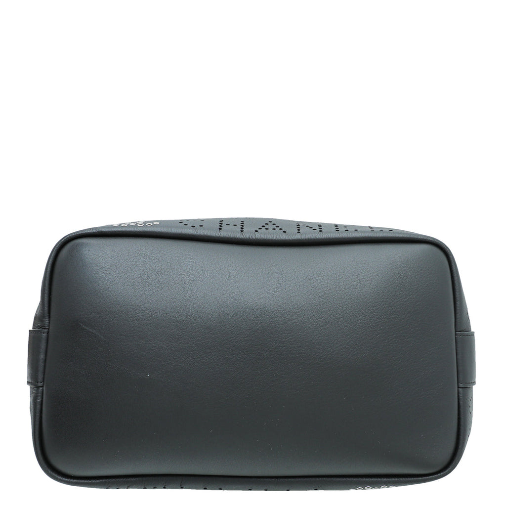 Chanel Black CC Logo Eyelets Small Shopping Bag