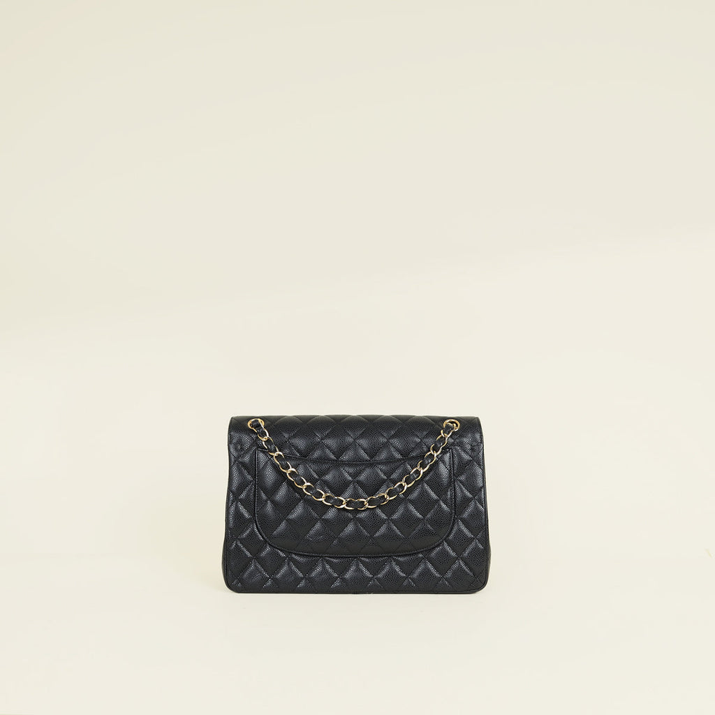Chanel Black Classic Double Flap Jumbo Bag