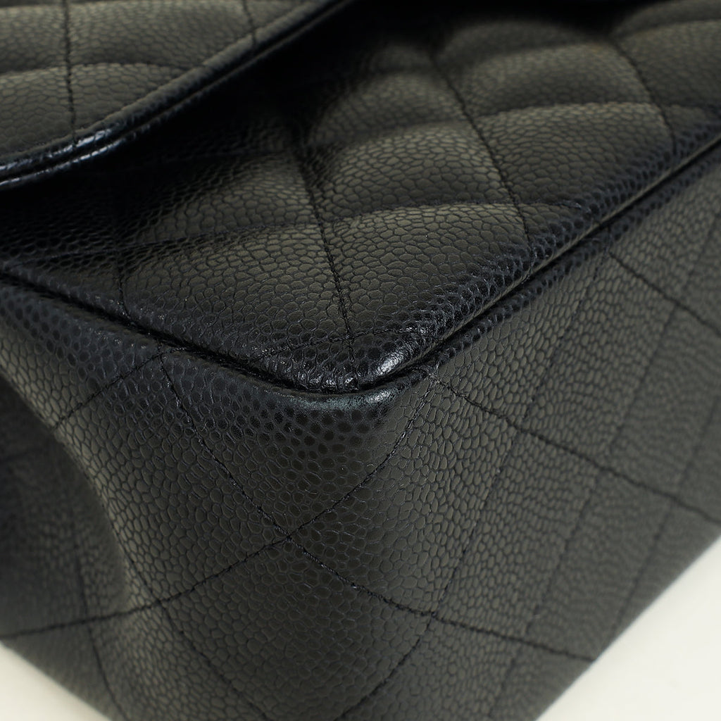 Chanel Black Classic Double Flap Jumbo Bag