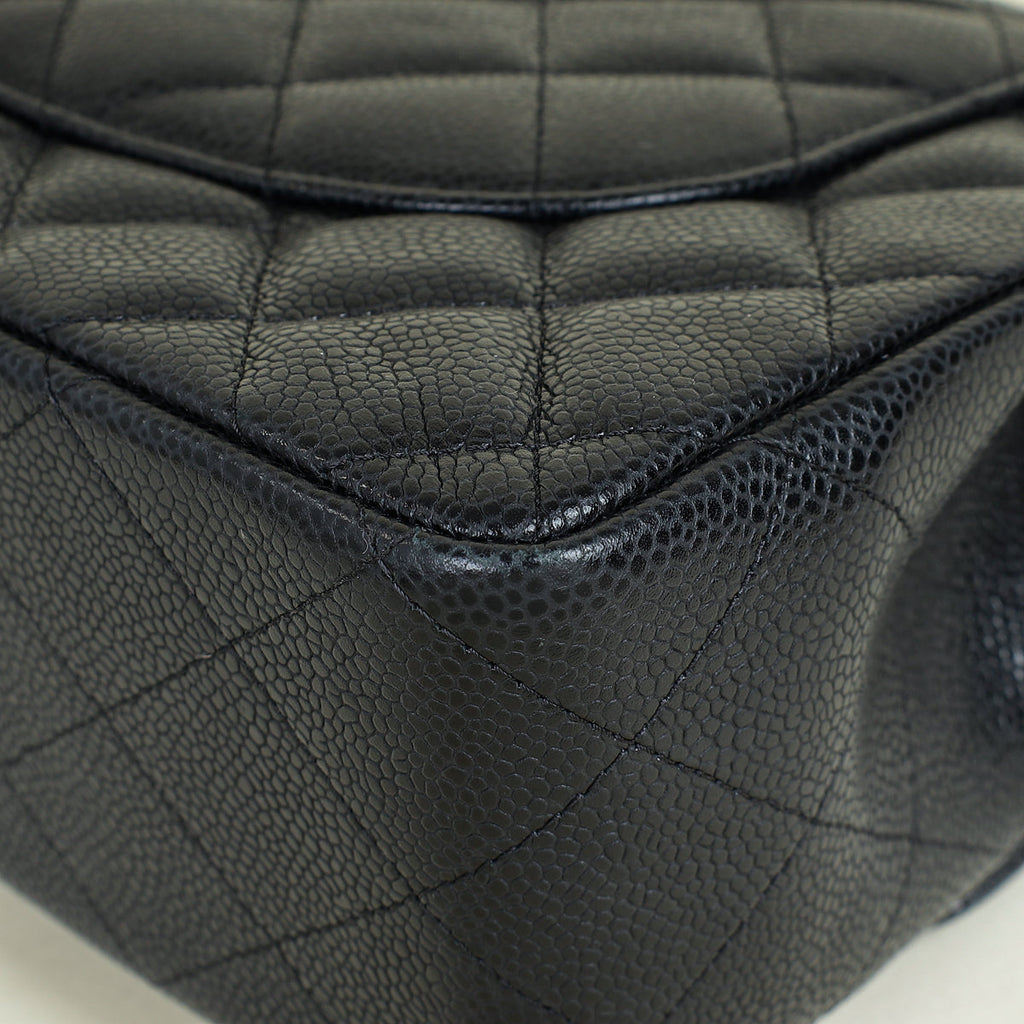 Chanel Black Classic Double Flap Jumbo Bag