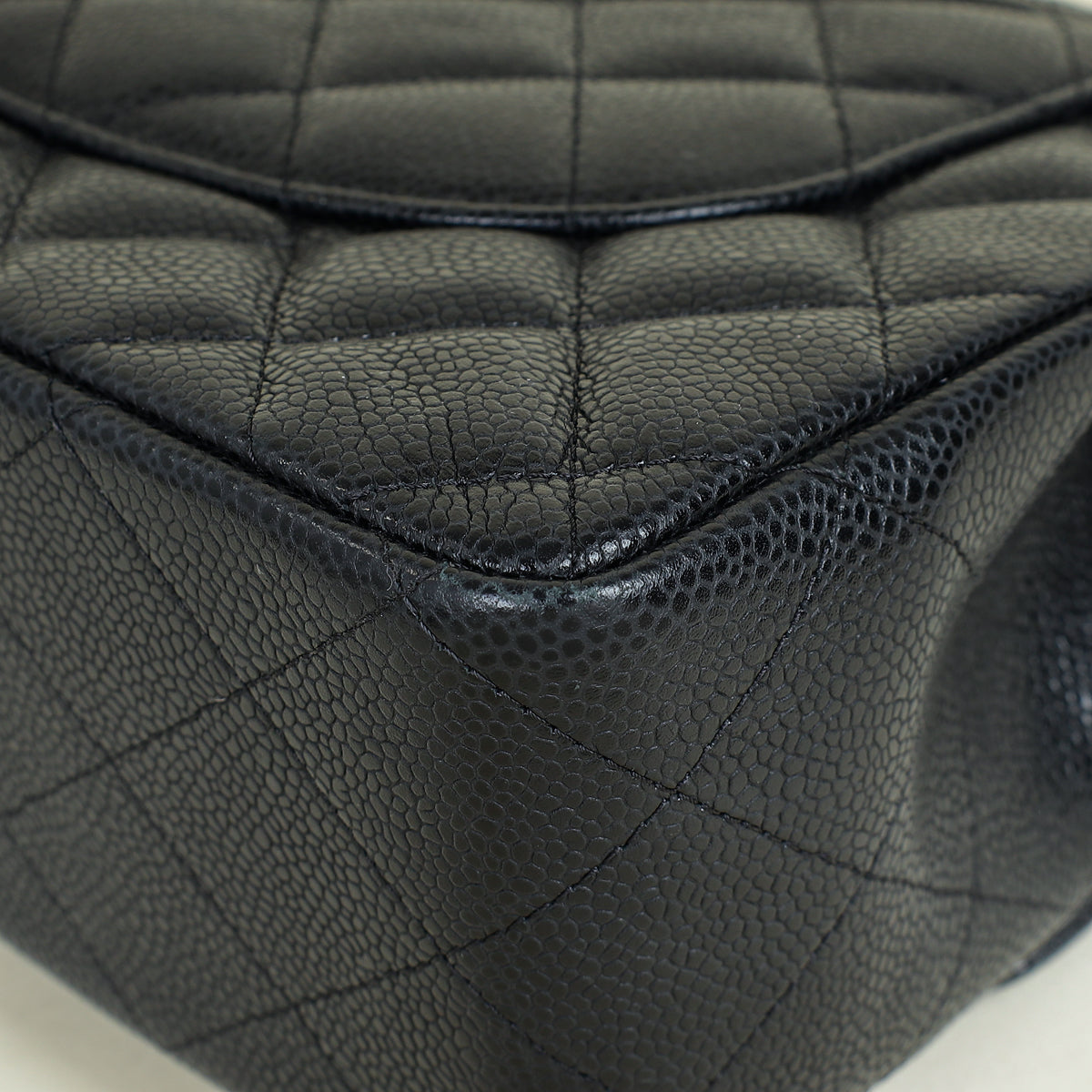 Chanel Black Classic Double Flap Jumbo Bag