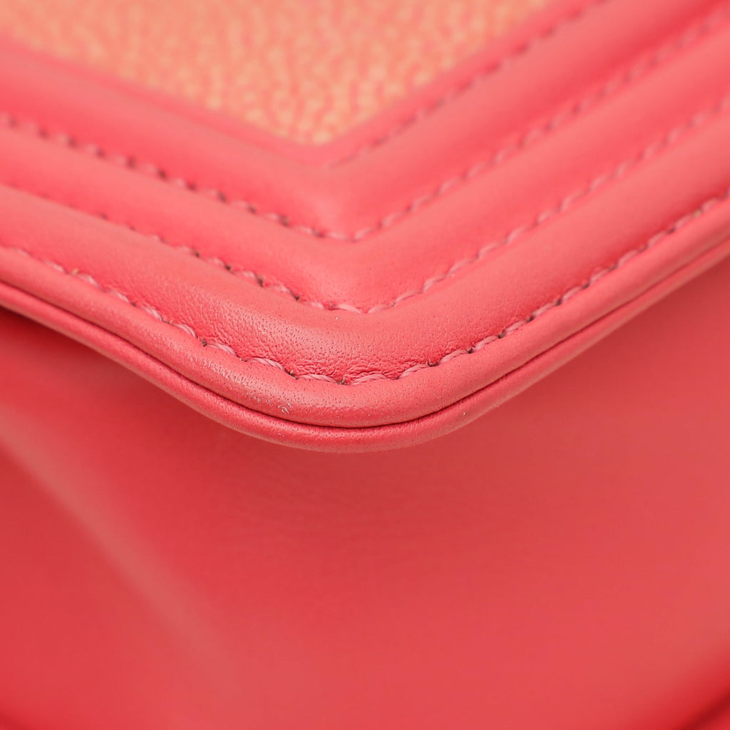 Chanel Pink Le Boy Galuchat Stingray Mini Flap Bag