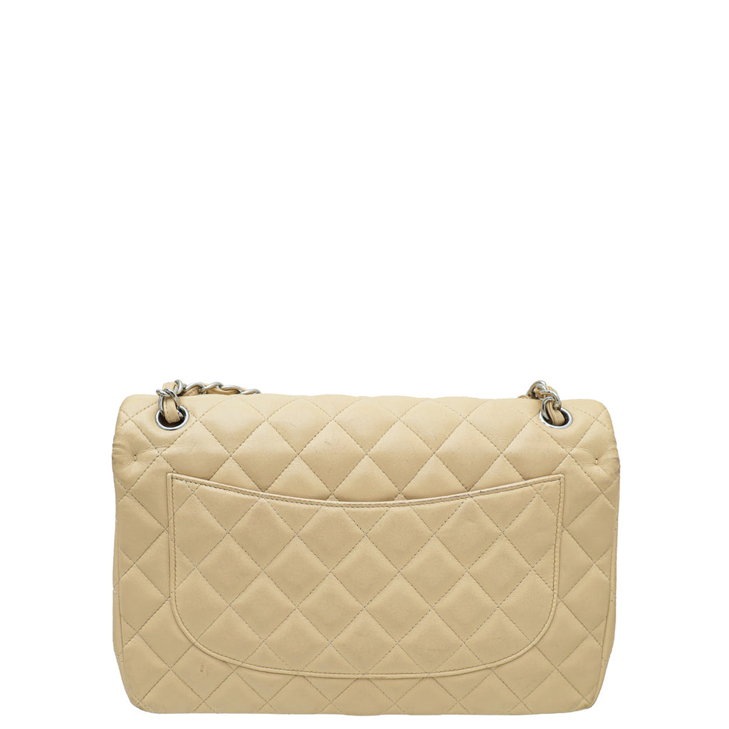 Chanel Beige CC Classic Double Flap Jumbo Bag