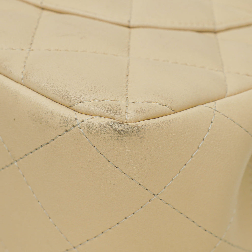 Chanel Beige CC Classic Double Flap Jumbo Bag
