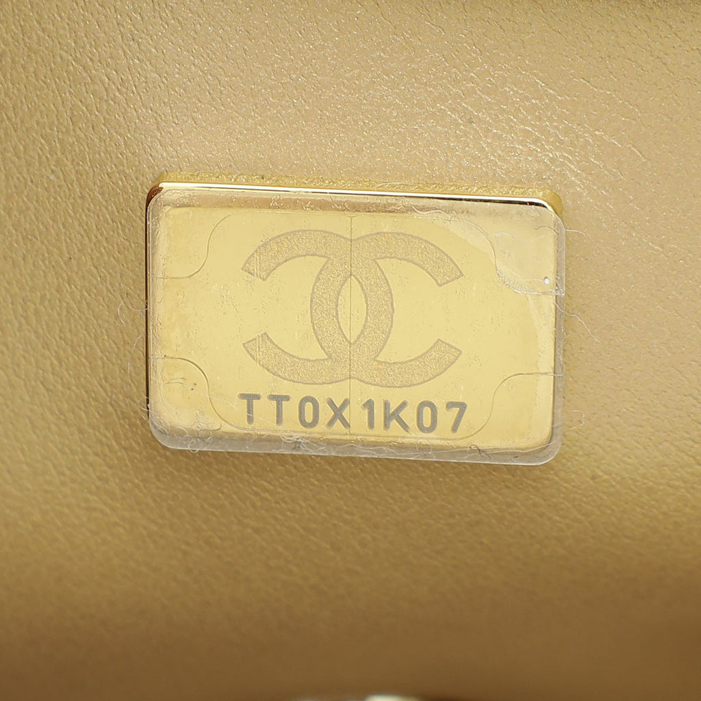 Chanel White CC Pearl Crush Mini Square Rectangular Flap Bag