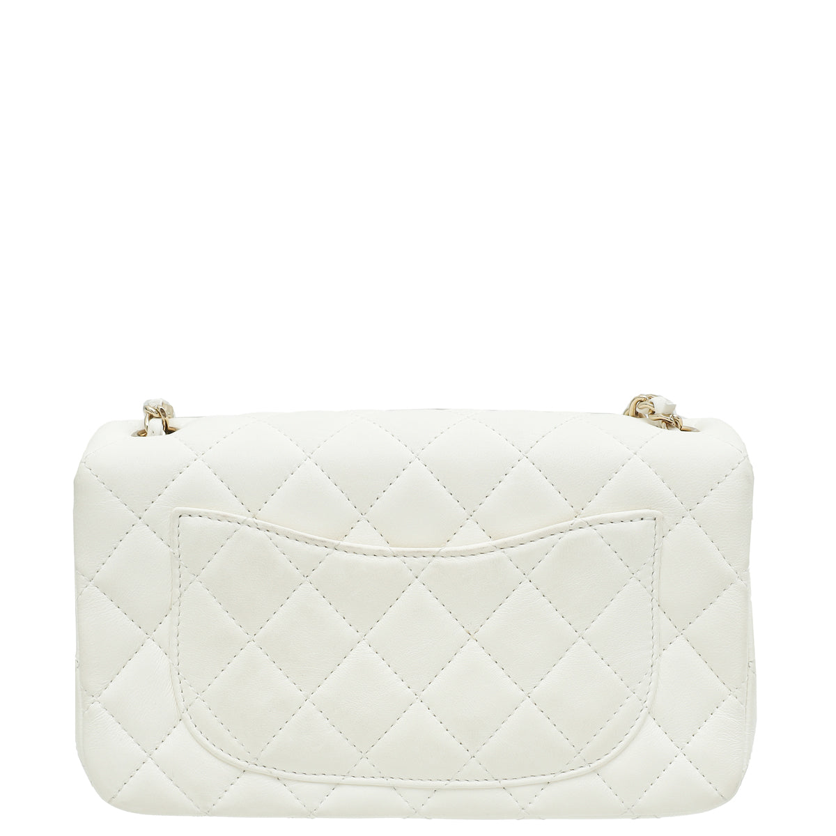 Chanel White CC Pearl Crush Mini Square Rectangular Flap Bag