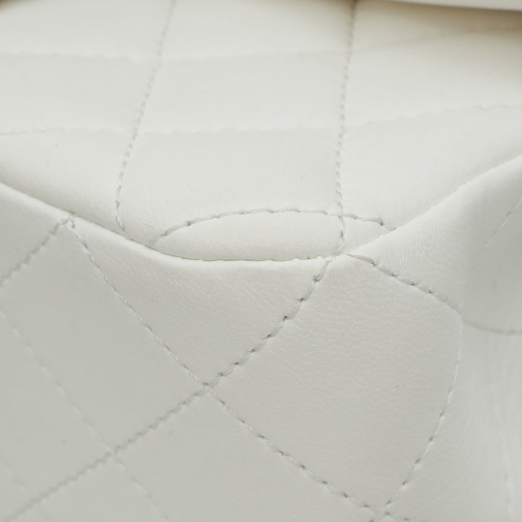 Chanel White CC Pearl Crush Mini Square Rectangular Flap Bag