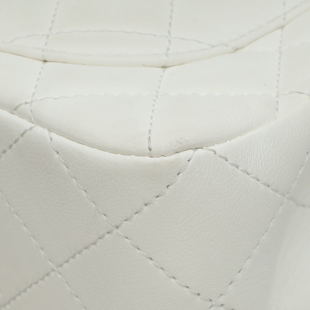 Chanel White CC Pearl Crush Mini Square Rectangular Flap Bag