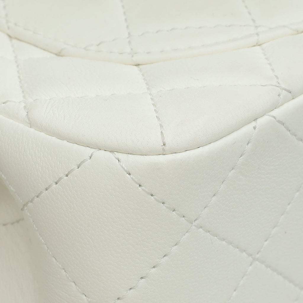Chanel White CC Pearl Crush Mini Square Rectangular Flap Bag
