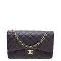 Chanel Dark Violet CC Classic Double Flap Jumbo Bag