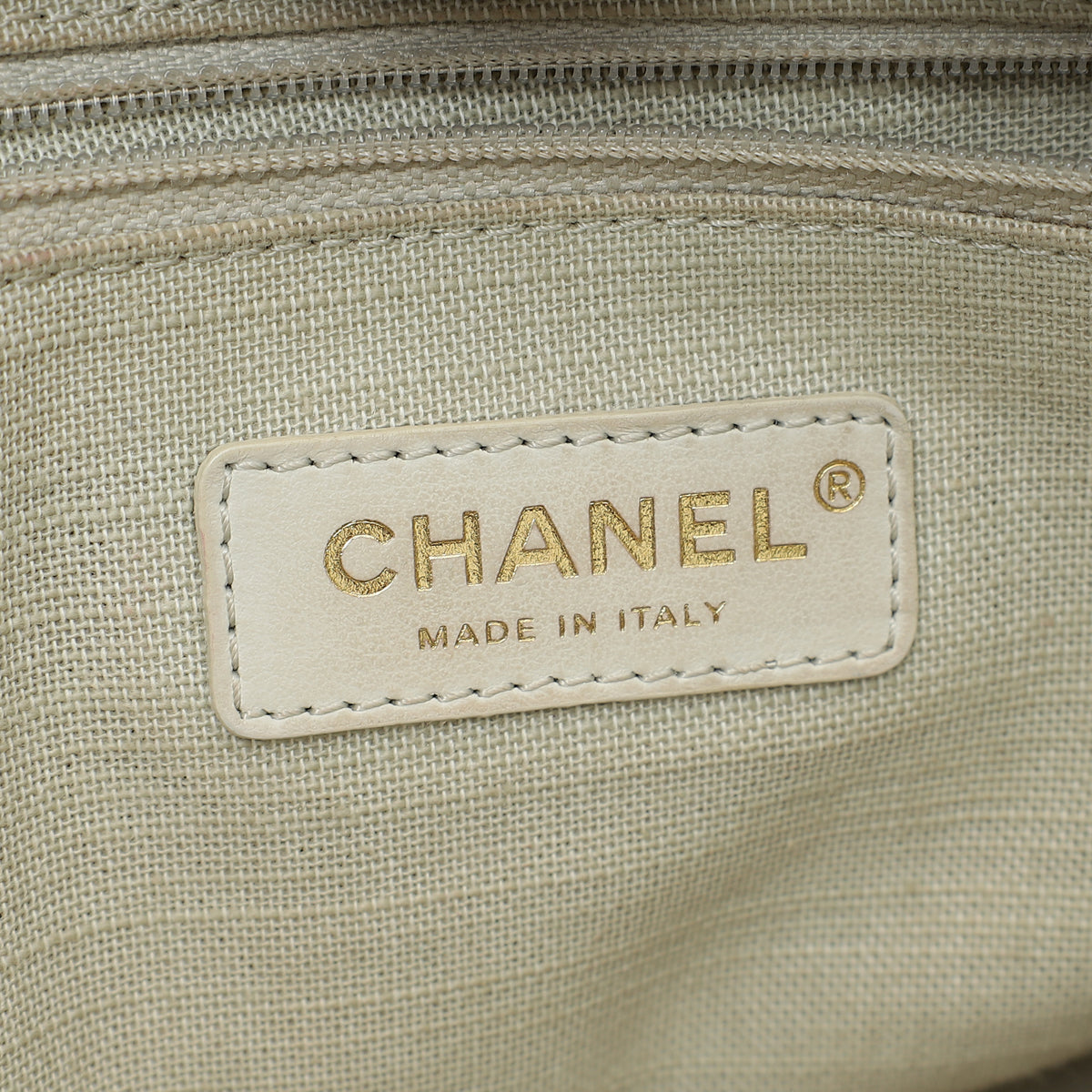 Chanel Brown CC Deauville Mixed Fabric Medium Tote Bag