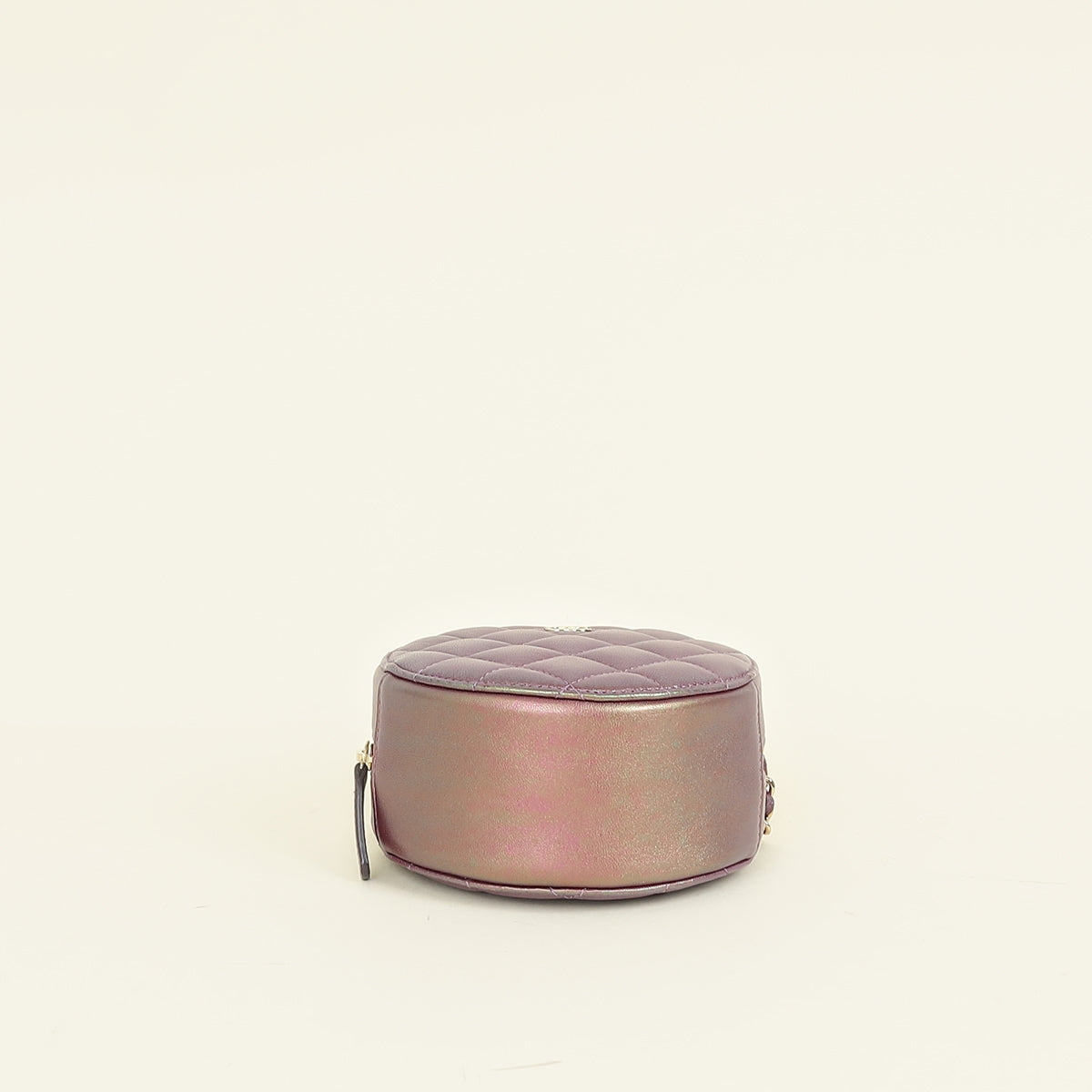 Chanel Metallic Purple Round Clutch w/ Chain