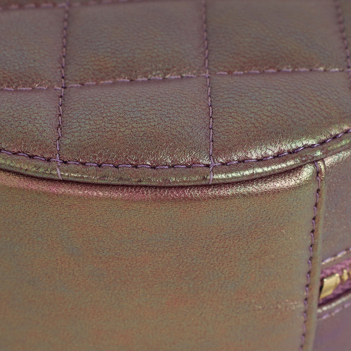 Chanel Metallic Purple Round Clutch w/ Chain
