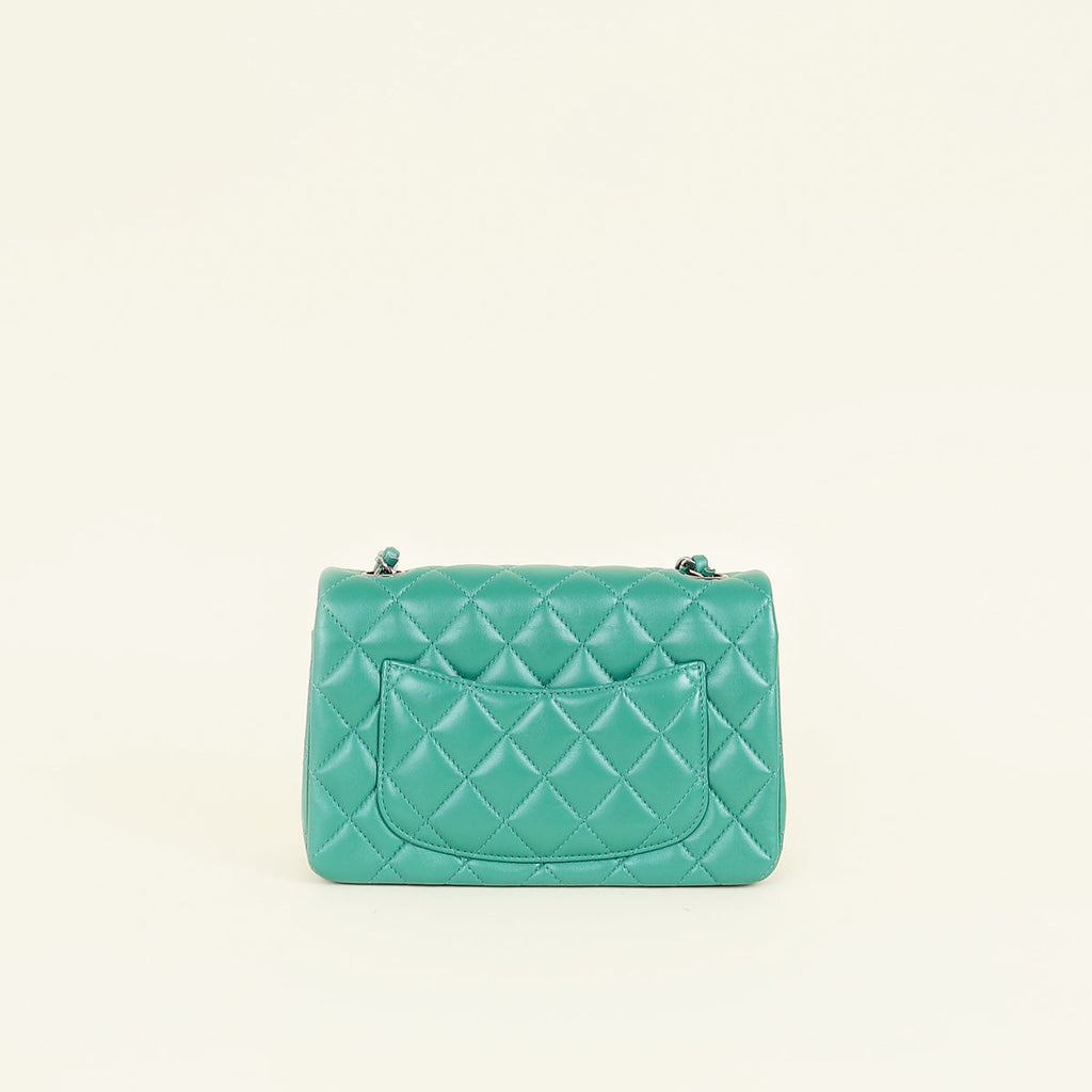 Chanel Green CC Classic Mini Rectangular Flap Bag