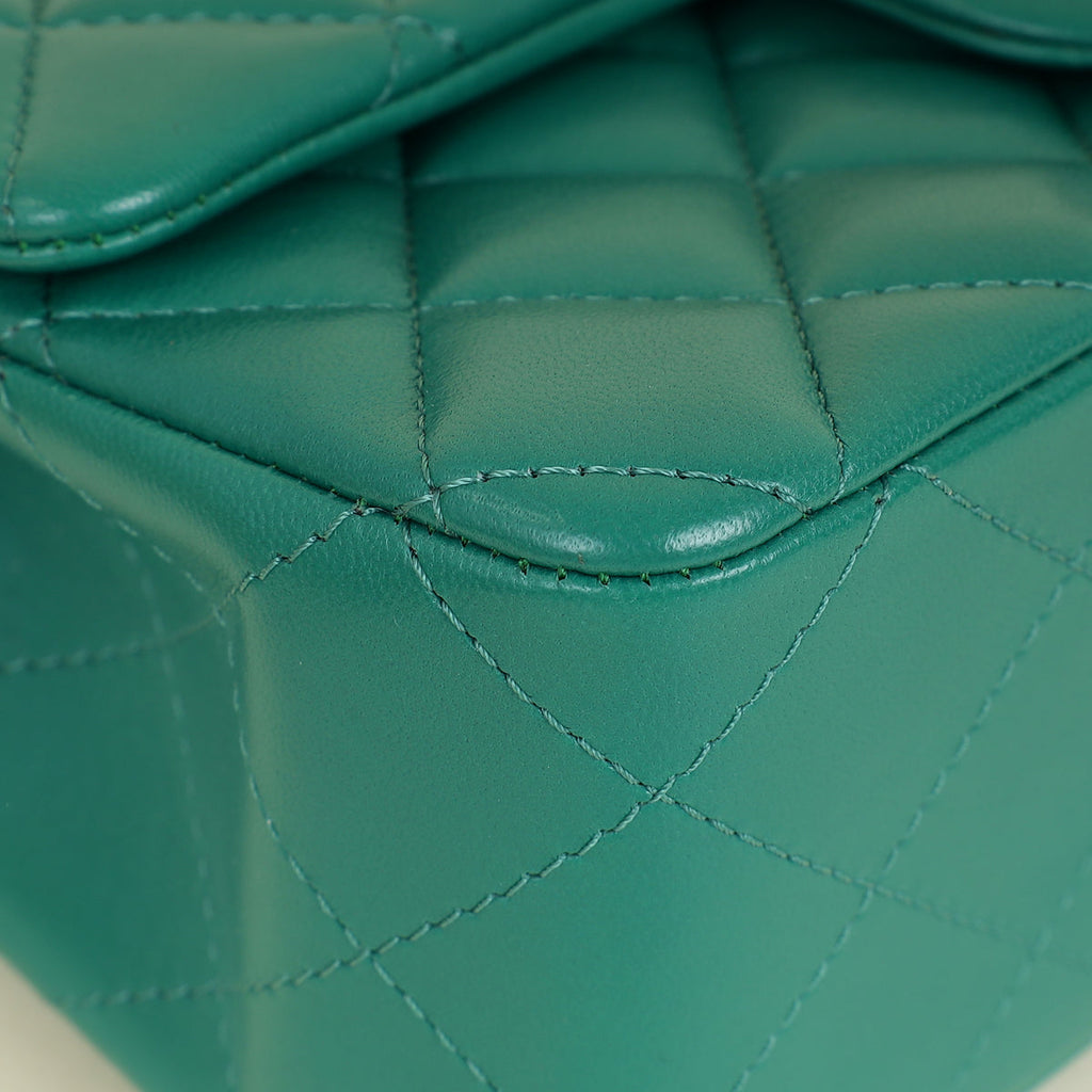 Chanel Green CC Classic Mini Rectangular Flap Bag