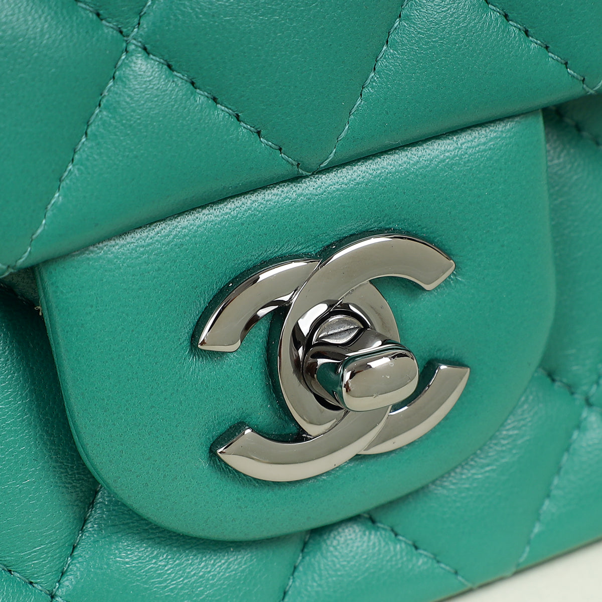Chanel Green CC Classic Mini Rectangular Flap Bag