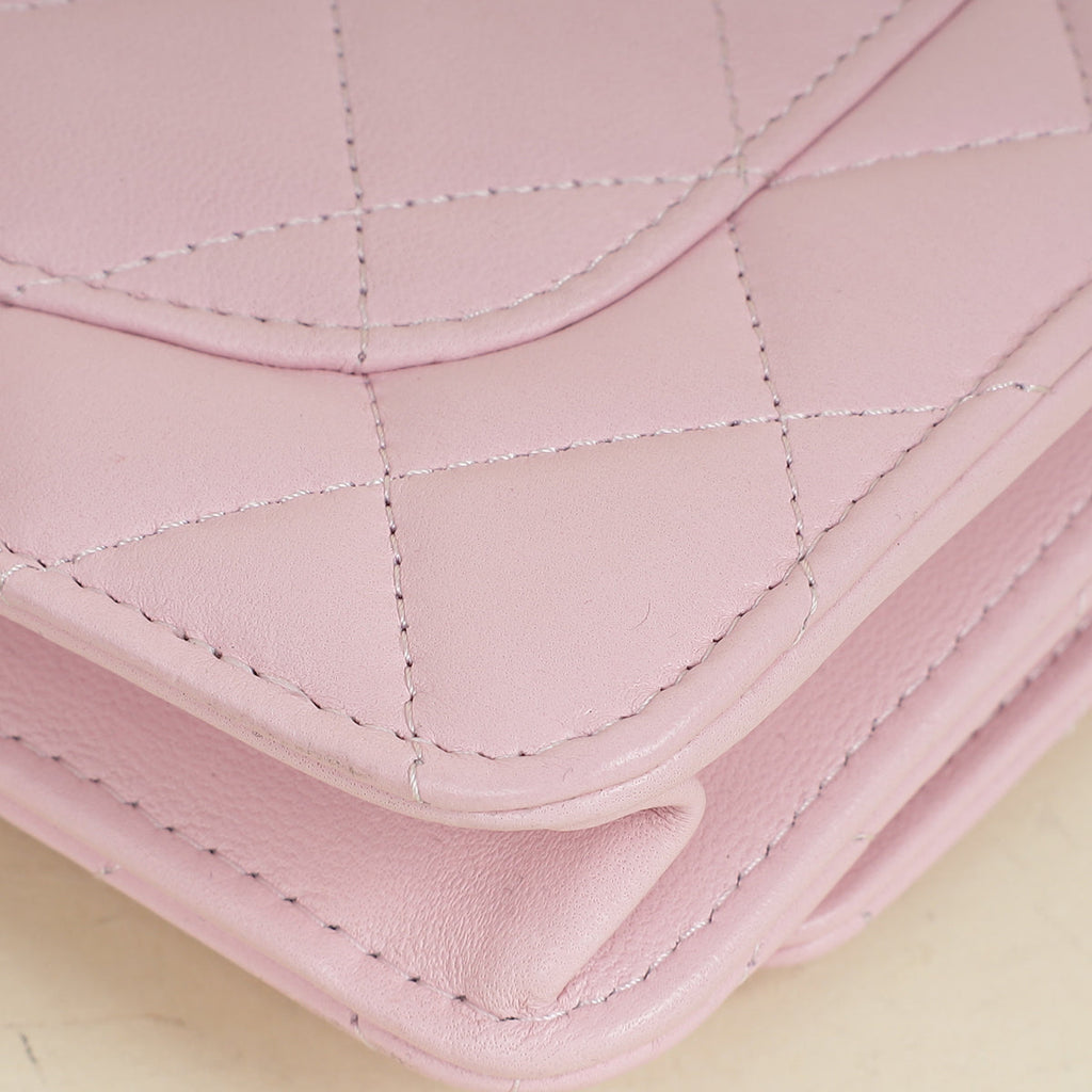 Chanel Pink CC Imitation Pearl Top Handle Wallet On Chain