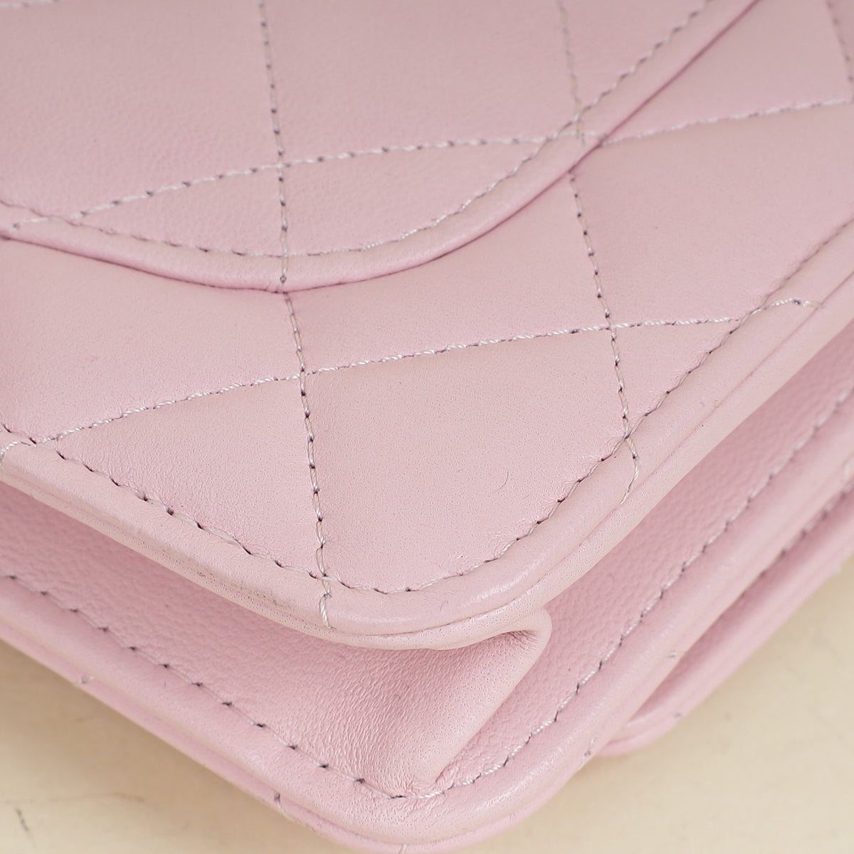 Chanel Pink CC Imitation Pearl Top Handle Wallet On Chain