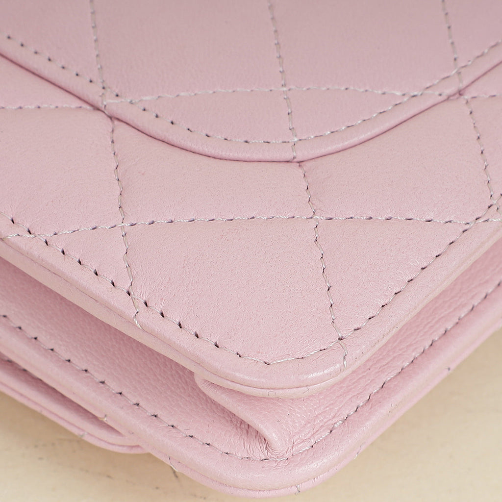 Chanel Pink CC Imitation Pearl Top Handle Wallet On Chain