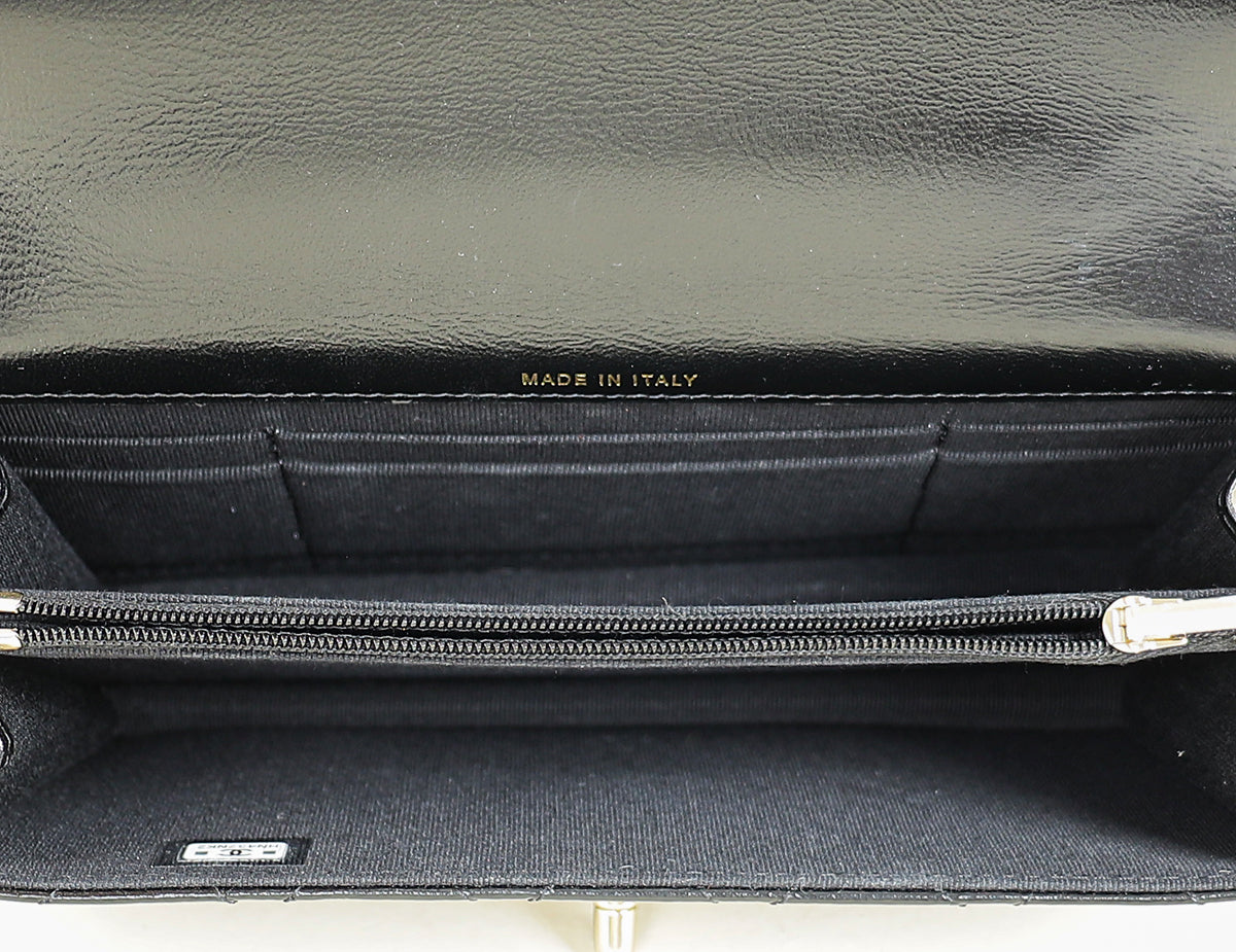 Chanel Black CC PearL Top Handle Clutch Chain