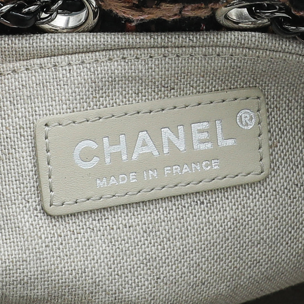 Chanel Black CC Gabrielle Tweed Bucket Small Bag