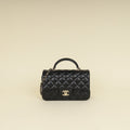 Chanel Black CC Classic Top Handle Mini Rectangular Bag