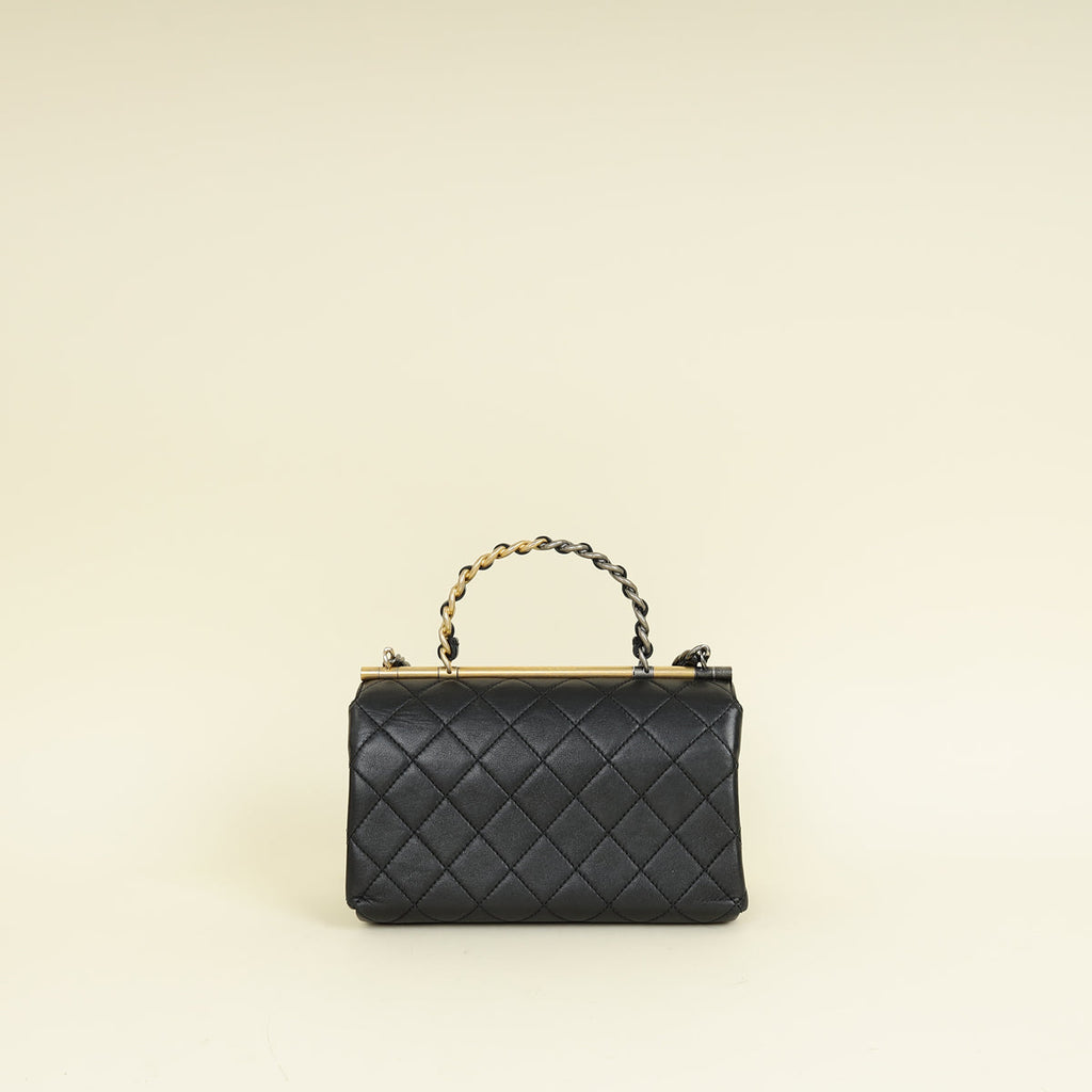 Chanel Black CC La Parisienne Top Handle Flap Bag
