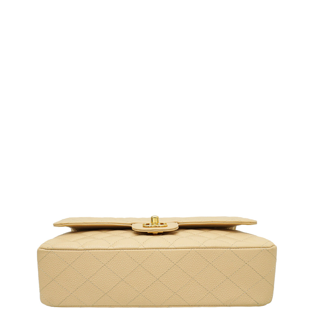 Chanel Beige CC Classic Double Flap Medium Bag