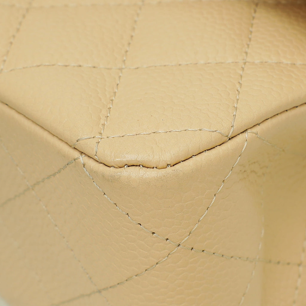 Chanel Beige CC Classic Double Flap Medium Bag