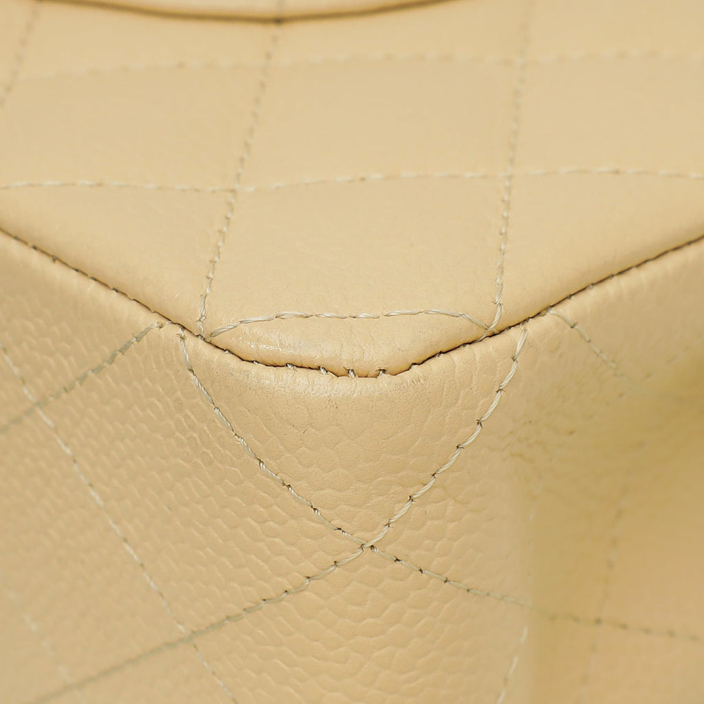 Chanel Beige CC Classic Double Flap Medium Bag