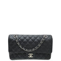 Chanel Black CC Classic Double Flap Medium Bag