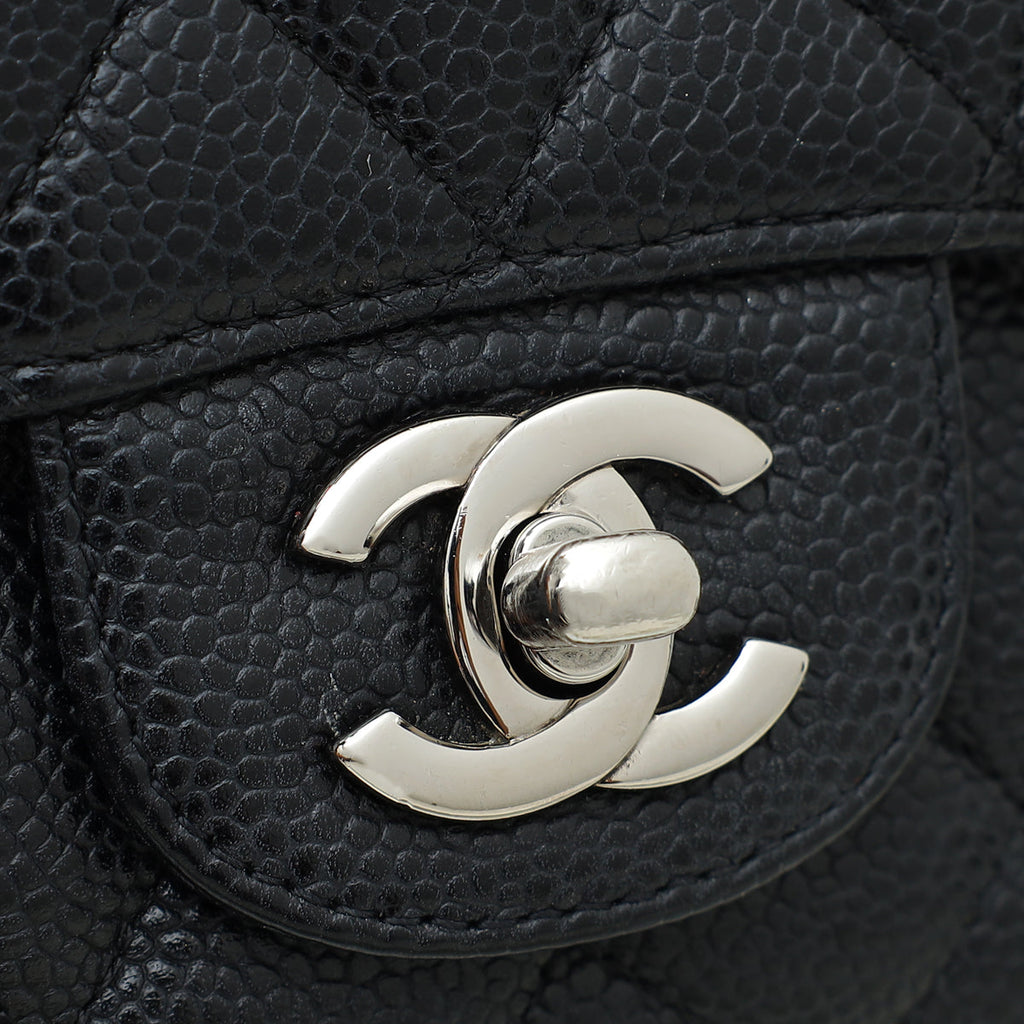 Chanel Black CC Classic Double Flap Medium Bag