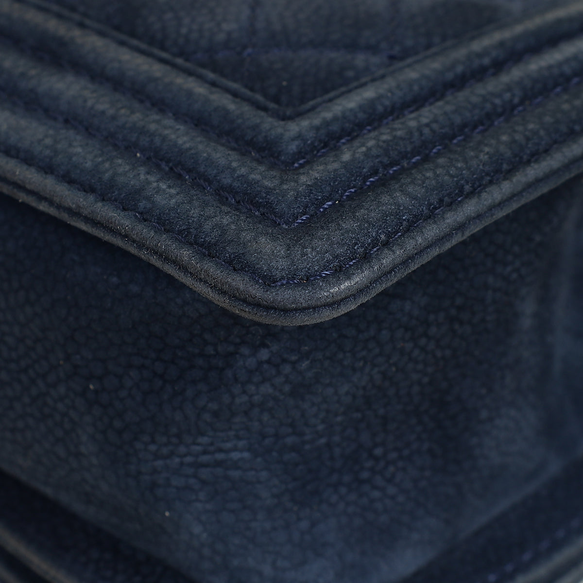 Chanel Navy Blue Le Boy Nubuck Small Flap Bag