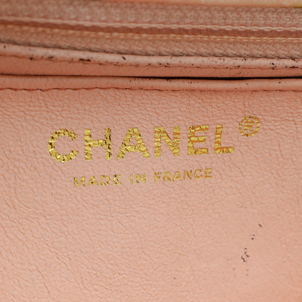 Chanel Peach CC Paris Cuba Cigar Print Mini Rectangular Flap Bag