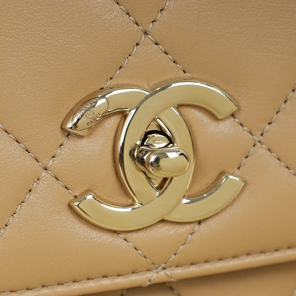 Chanel Beige CC Trendy Top Handle Bag