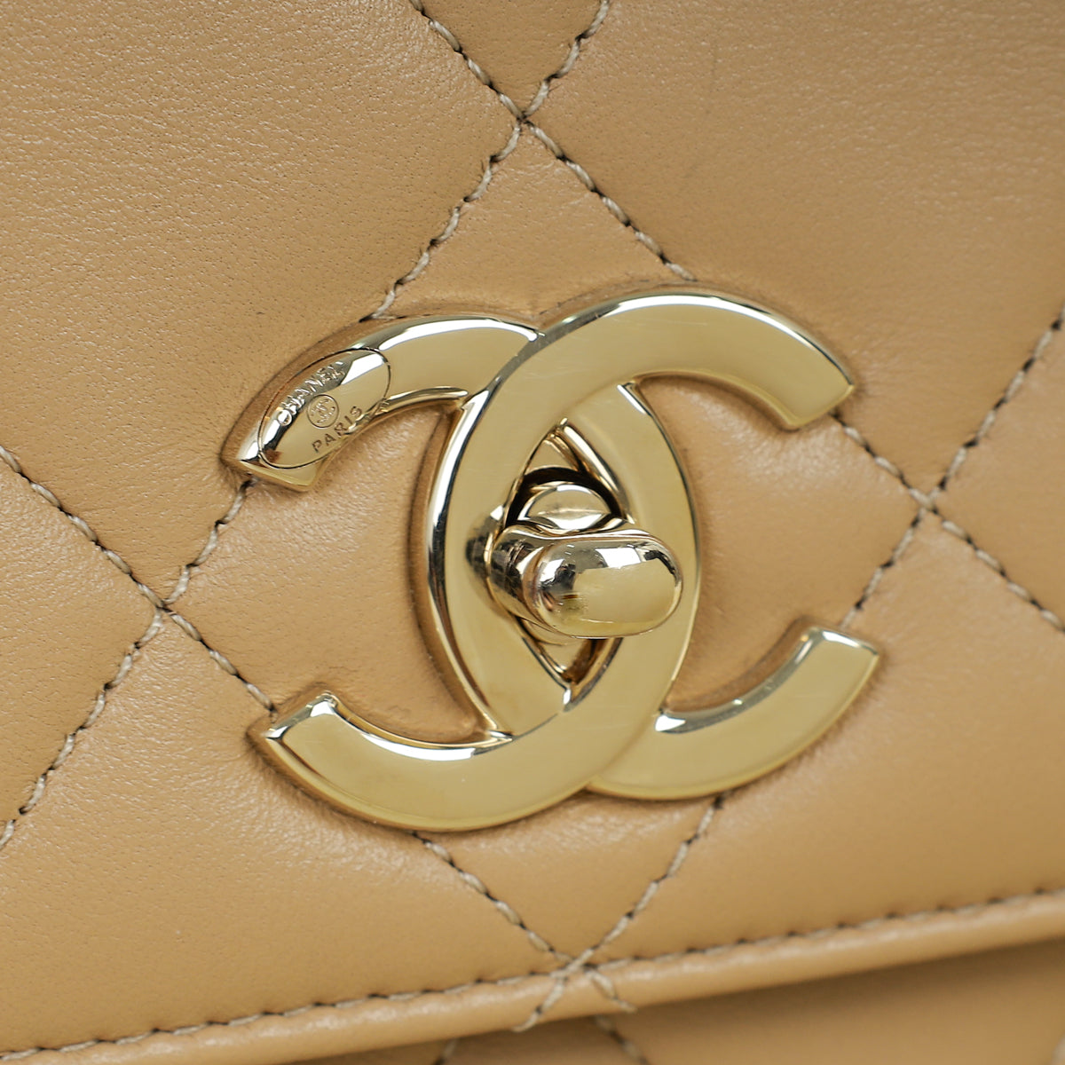 Chanel Beige CC Trendy Top Handle Bag