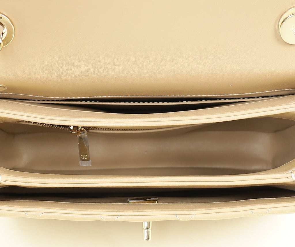 Chanel Beige CC Trendy Top Handle Bag