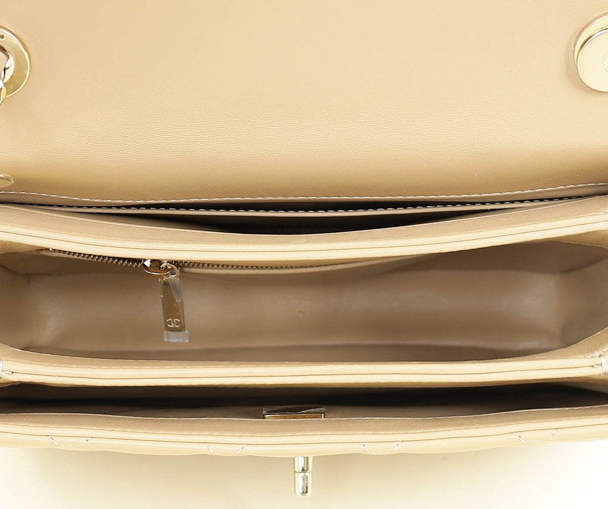 Chanel Beige CC Trendy Top Handle Bag