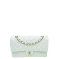 Chanel White CC Classic Double Flap Medium Bag
