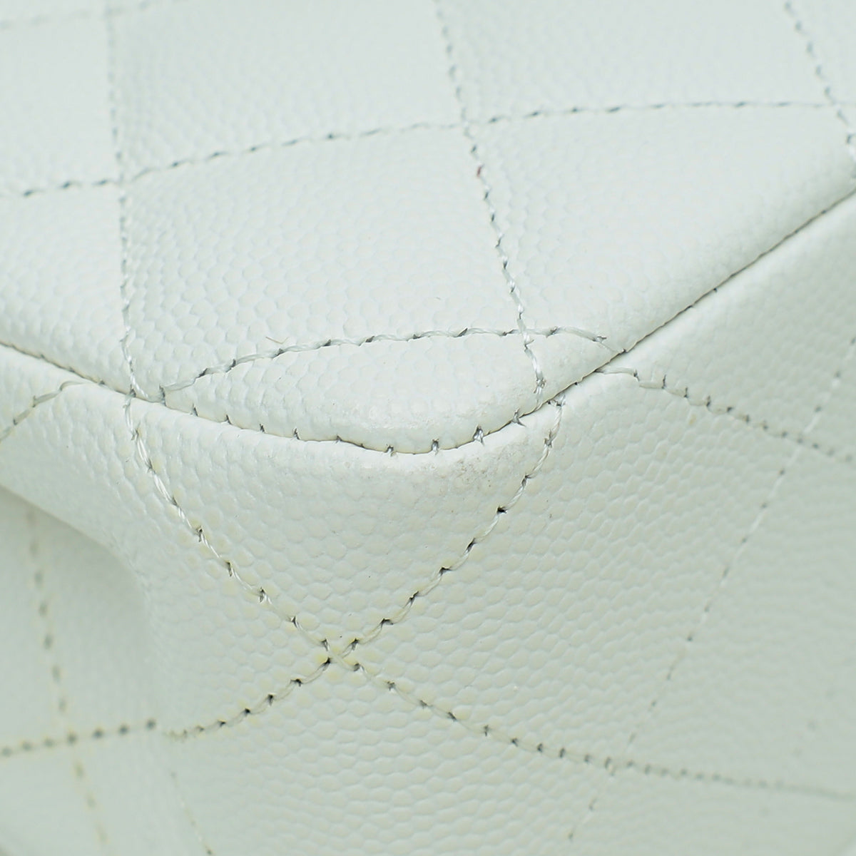 Chanel White CC Classic Double Flap Medium Bag