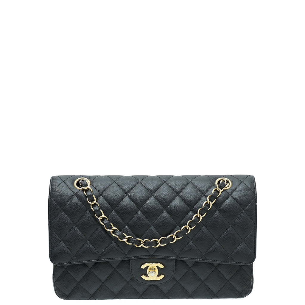 Chanel Black CC Classic Double Flap Medium Bag