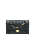 Chanel Black CC Classic Double Flap Medium Bag