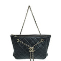 Chanel Black CC Metallic Double Case Adjustable Chain Medium Bag