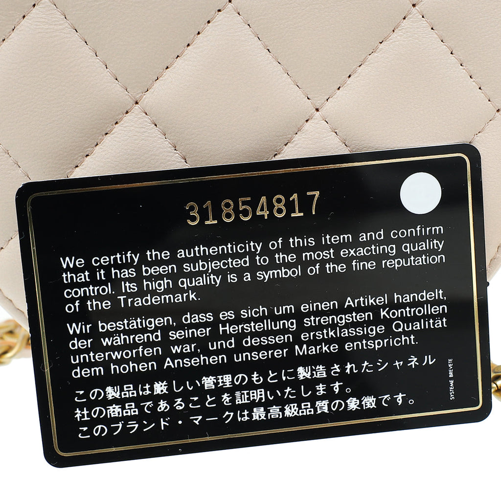 Chanel Ultra Light Pink Pearl Crush Round Chain Bag