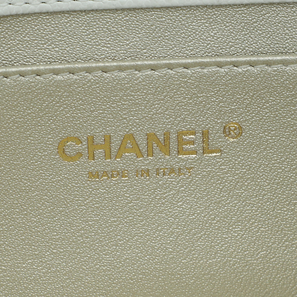 Chanel White CC Captain Gold Clutch