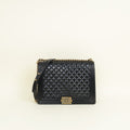 Chanel Black Diamond Quilt Le Boy Flap Large Bag