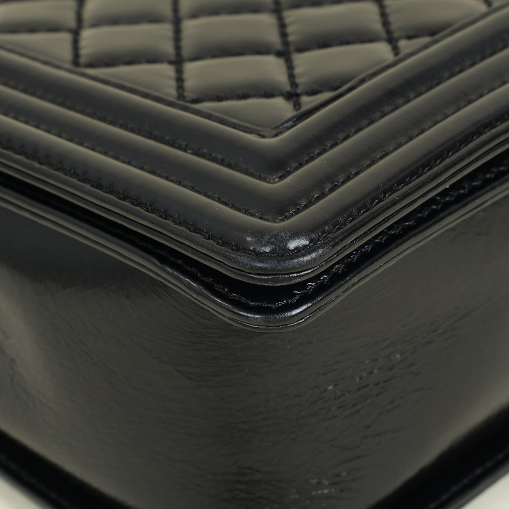 Chanel Black Diamond Quilt Le Boy Flap Large Bag