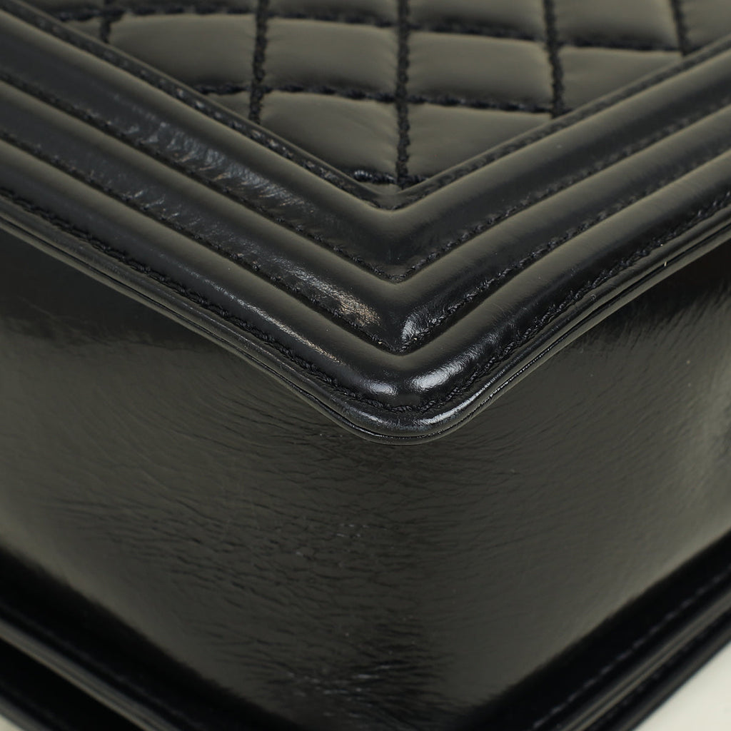 Chanel Black Diamond Quilt Le Boy Flap Large Bag