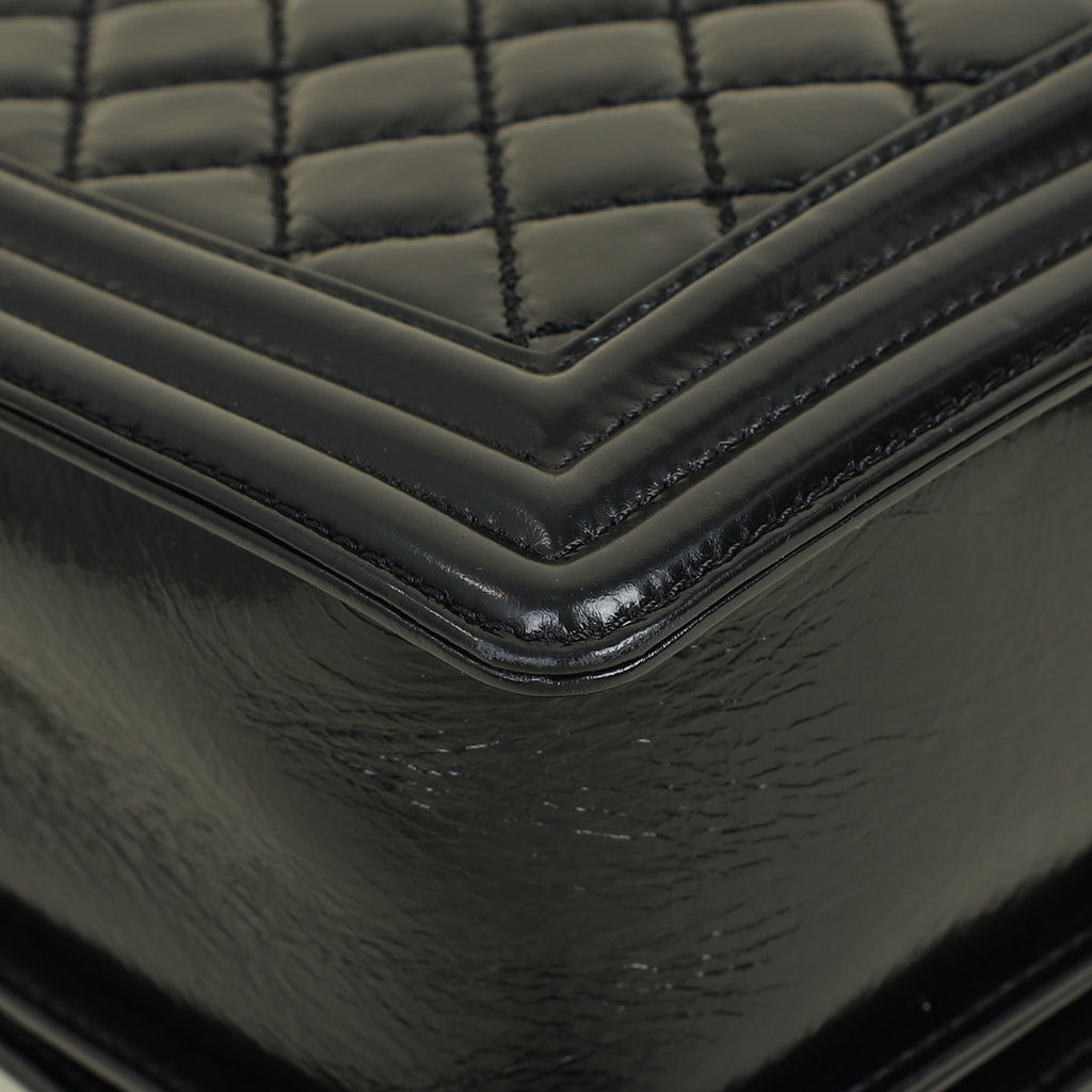 Chanel Black Diamond Quilt Le Boy Flap Large Bag