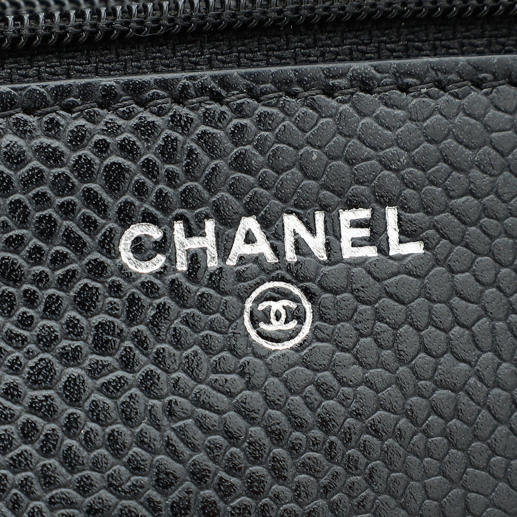 Chanel Black CC Classic Wallet On Chain